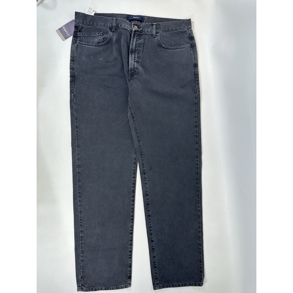 Zegna‎ Sport Jeans Men's Size 40 (39x34) Garment Dyed Black Denim